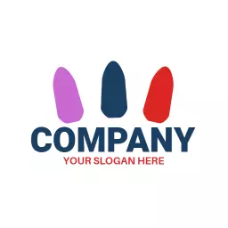 Colorful Nail Designs Showcasing Professional Beauty Services Logo Template