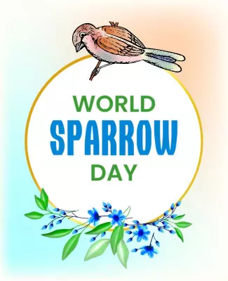 Colorful Nature-Inspired World Sparrow Day Celebration Poster Template