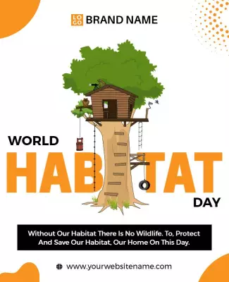 Colorful Nature Theme World Habitat Day Awareness Poster Template