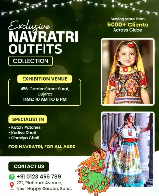 Colorful Navratri Outfits Exhibition Collection Poster Template
