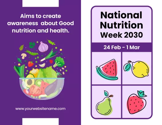 Colorful Nutrition Awareness and Healthy Eating Brochure Template