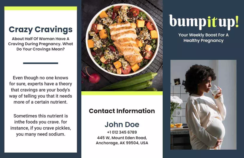 Colorful Nutrition Tips for Pregnant Women Brochure Template
