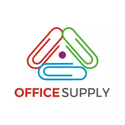 Colorful Office Supply Design with Paper Clips Logo Template