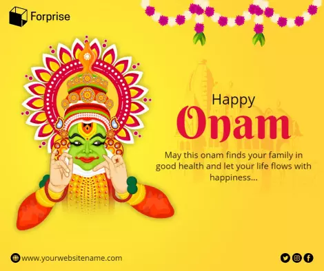 Colorful Onam Festival Celebration Greeting Ad Template