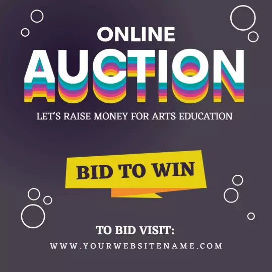 Colorful Online Auction for Arts Education Fundraising Ad Template