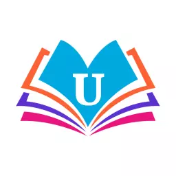Colorful Open Book and Letter U Design Representing Alphabet Logo Template