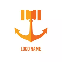 Colorful Orange Anchor Design for Nautical Event Logo Template