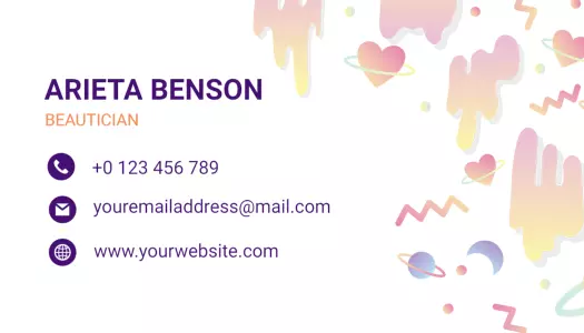 Colorful Pastel Beauty Aesthetic Business Card Template