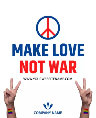 Colorful Peace Sign Make Love Not War Poster Template