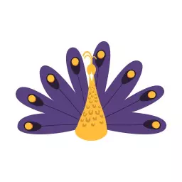 Colorful Peacock Design Showcasing Its Vibrant Feathers Logo Template