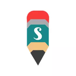 Colorful Pencil Design Illustrating Learning Alphabet Logo Template