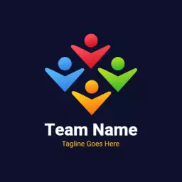 Colorful People Design Representing Collaborative Team Logo Template