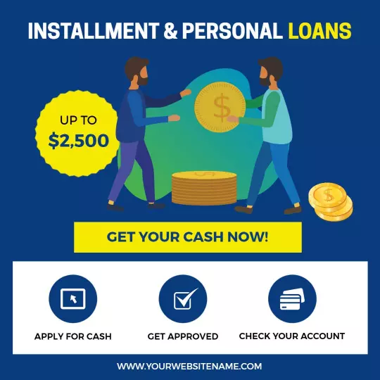 Colorful Personal Loans Offer with Cash Instant Access Ad Template