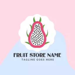 Colorful Pink and Blue Papaya Illustration for Fruit Logo Template