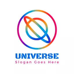 Colorful Planetary Design Representing Universe Exploration Logo Template