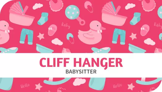 Colorful Pink Playful Babysitting Service Business Card Template