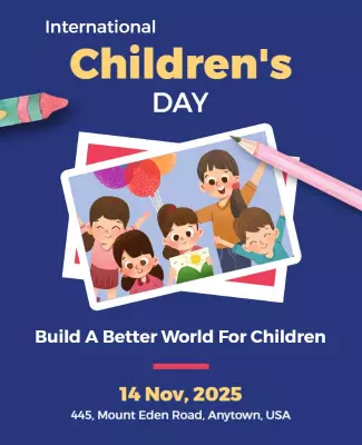 Colorful Playful Children's Day Celebration Poster Template