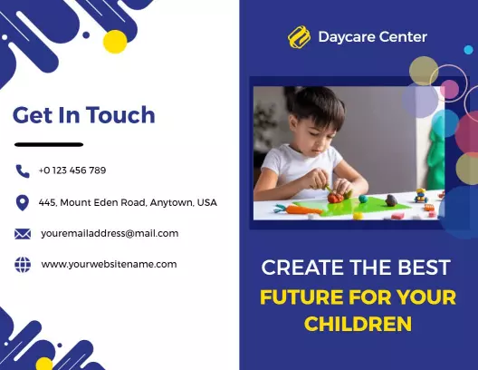Colorful Playful Daycare Learning and Growth Brochure Template