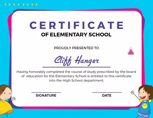 Colorful Playful Elementary School Achievement Certificate Template
