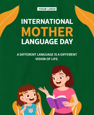 Colorful Playful International Mother Language Day Poster Template