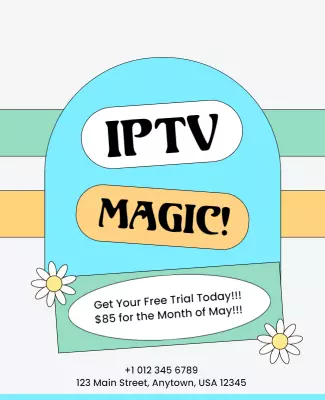 Colorful Playful IPTV Service Promotion Poster Template