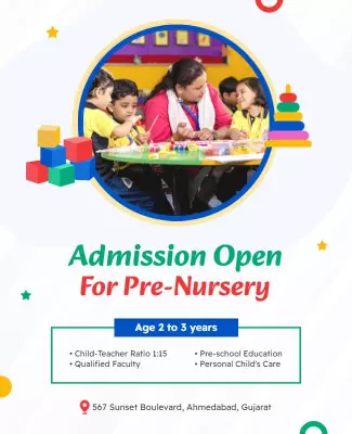 Colorful Playful Pre-Nursery Admission Open Poster Template