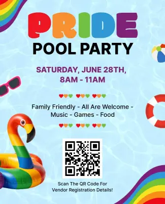 Colorful Pride Celebration Pool Party Flyer Template