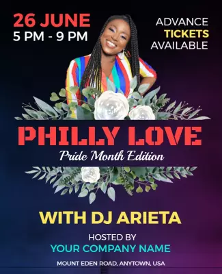 Colorful Pride Month Celebration for Philly Love Poster Template
