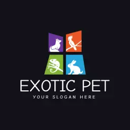 Colorful Quadrants Featuring Diverse Exotic Pet Species Logo Template