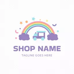 Colorful Rainbow Design Celebrating Joyful Toy Shop Logo Template