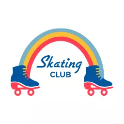 Colorful Rainbow Design Representing a Skating Club Logo Template