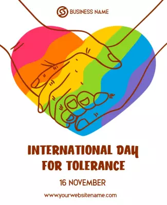 Colorful Rainbow Heart for International Day of Tolerance Poster Template