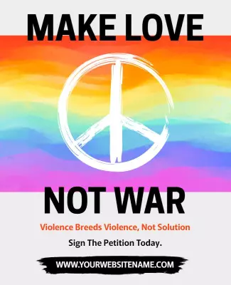 Colorful Rainbow Peace Movement Advocacy Poster Template