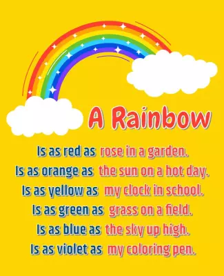 Colorful Rainbow Poem About Colors Poster Template