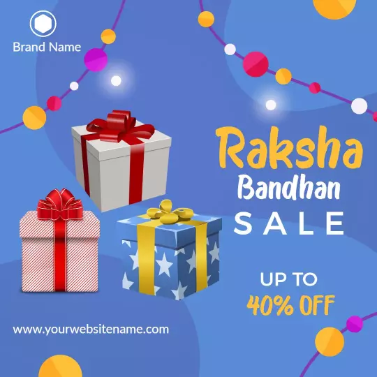 Colorful Raksha Bandhan Sale with Festive Presents Ad Template