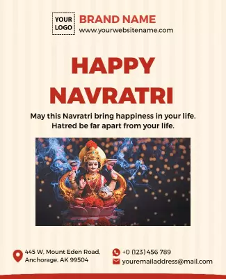 Colorful Religious Celebration for Navratri Poster Template