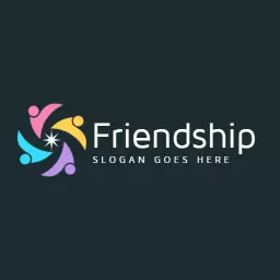 Colorful Representation of Togetherness and Support in Friendship Logo Template