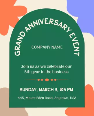 Colorful Retro Celebration for Company Anniversary Flyer Template