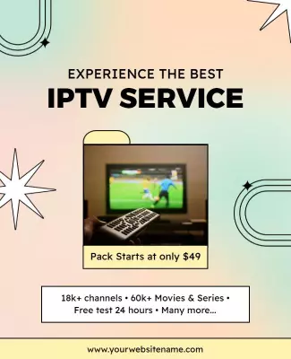 Colorful Retro IPTV Service Promotion Poster Template