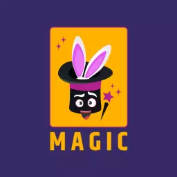 Colorful Retro Magic Hat and Bunny Character Logo Template