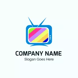 Colorful Retro Television Design for IPTV Services Logo Template