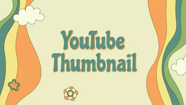 Colorful Retro Waves Abstract YouTube Thumbnail Template