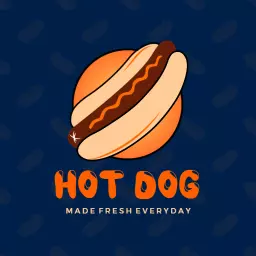 Colorful Round Hotdog Icon with Freshness Emphasis Logo Template