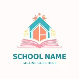 Colorful Schoolhouse Design Inspiring Education and Growth Logo Template