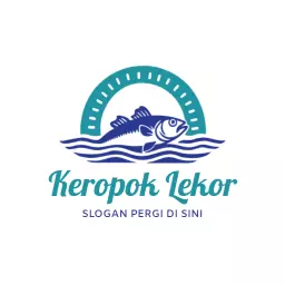 Colorful Sea Wave Design Representing Fresh Seafood Logo Template