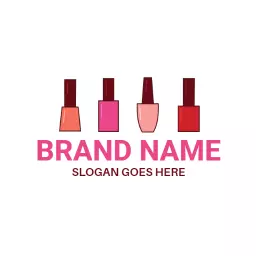 Colorful Shades of Nail Polish for Stylish Nail Art Logo Template