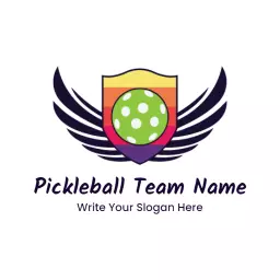 Colorful Shield Design Featuring Pickleball Team Name Logo Template