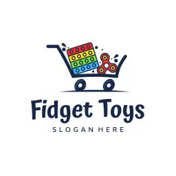 Colorful Shopping Cart Filled with Fidget Toys Logo Template