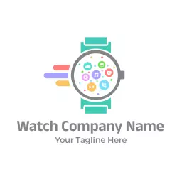 Colorful Smartwatch Design Showcasing Modern Features Logo Template
