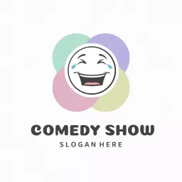 Colorful Smiley Face Representing Laughter in Comedy Show Logo Template